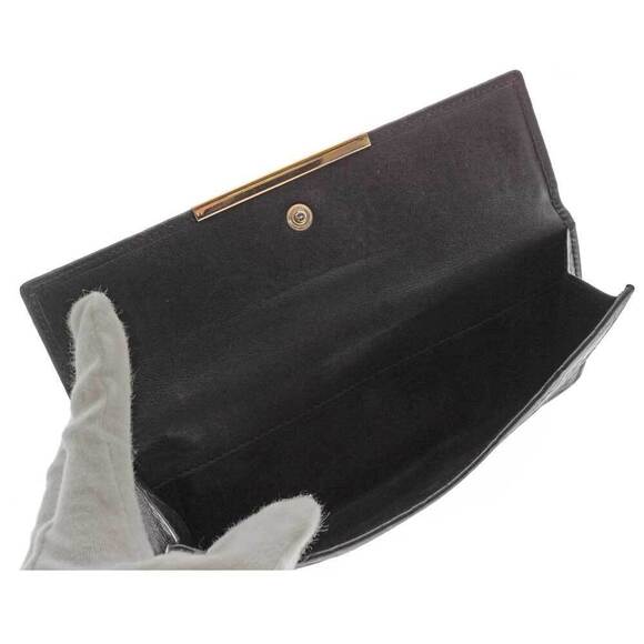 Gucci Double Hook Long Wallet Black Leather Crocodile - Picture 8 of 8